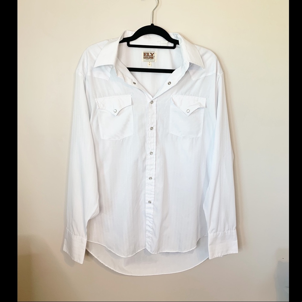 Ely Cattleman Long Sleeve White Button Up 17/35